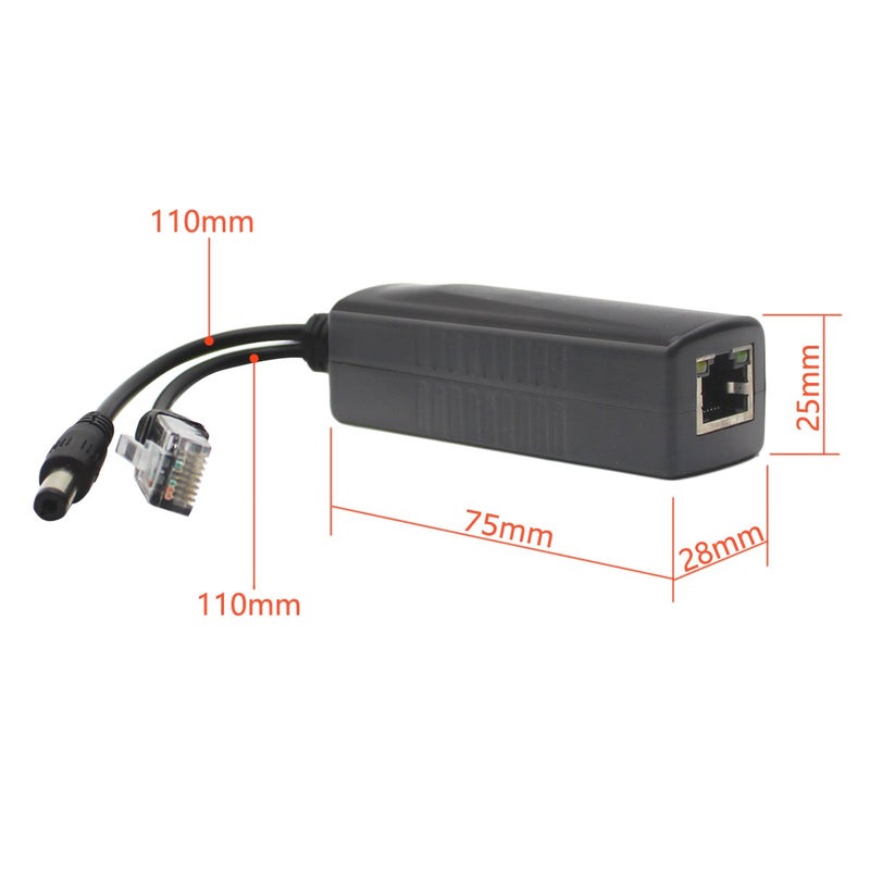 ANVISION 4-Pack 12V DC Output Active PoE Splitter Adapter, IEEE 802.3af, 10/100Mbps, for IP Camera AP Voip Phone and More, AV-PS12 - Image 3